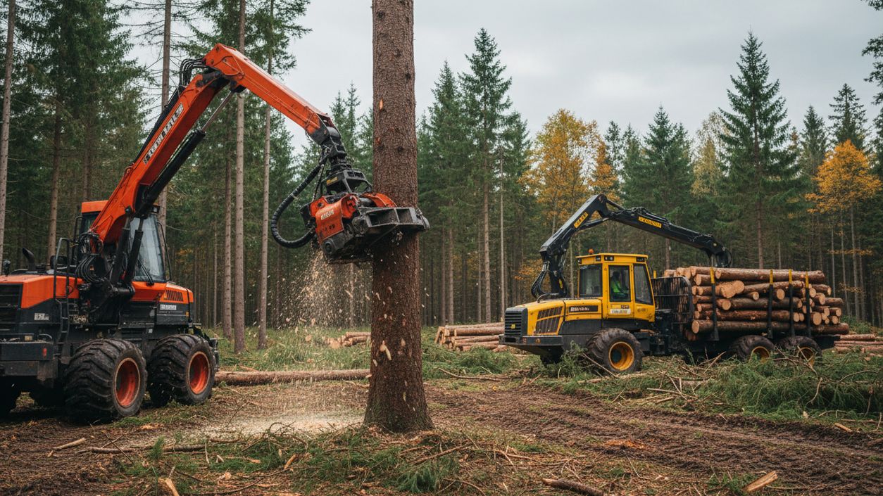 Harvester și forwarder: ce fac utilajele moderne în pădure